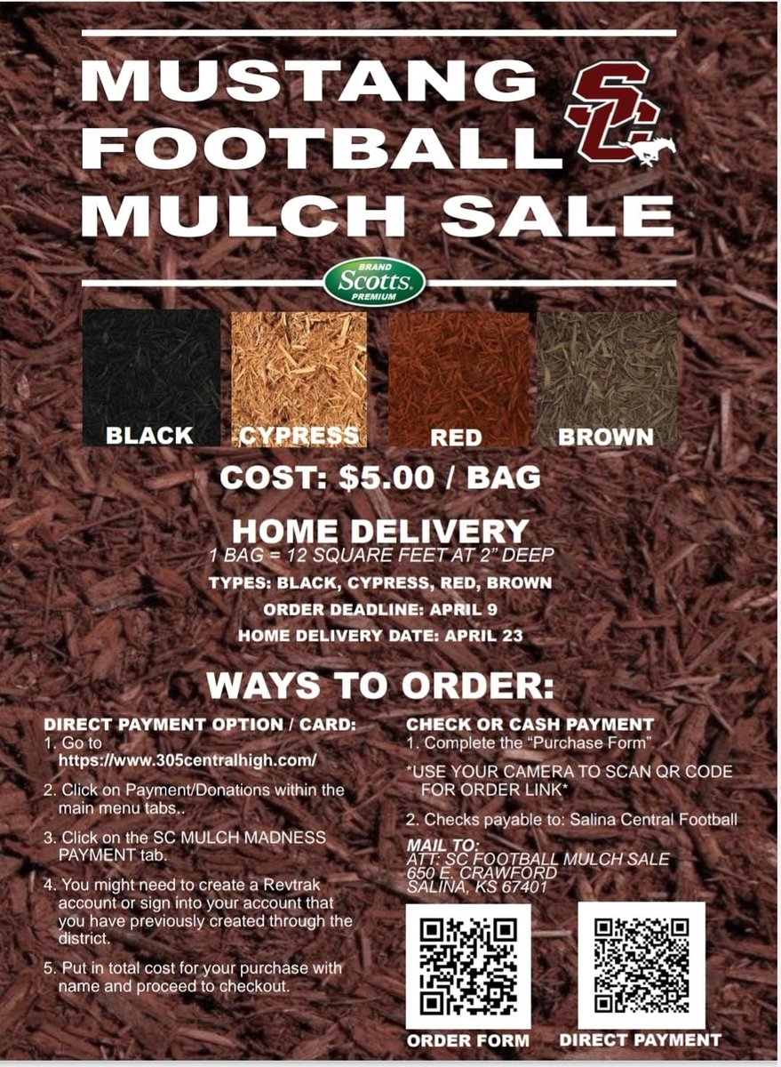 mchambers401's tweet photo. I just ordered mulch for spring! Home delivery and you're supporting a local high school football team. Win-win! https://t.co/eWEebT9K8o