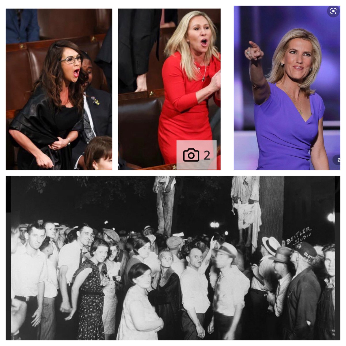 I’m the spirit of Women’s History Month, these three continue their legacy of hate,  I always wondered what happened to those individuals that went to celebrate lynchings. They became adults and some had children #HistoryofWhiteSupremacy