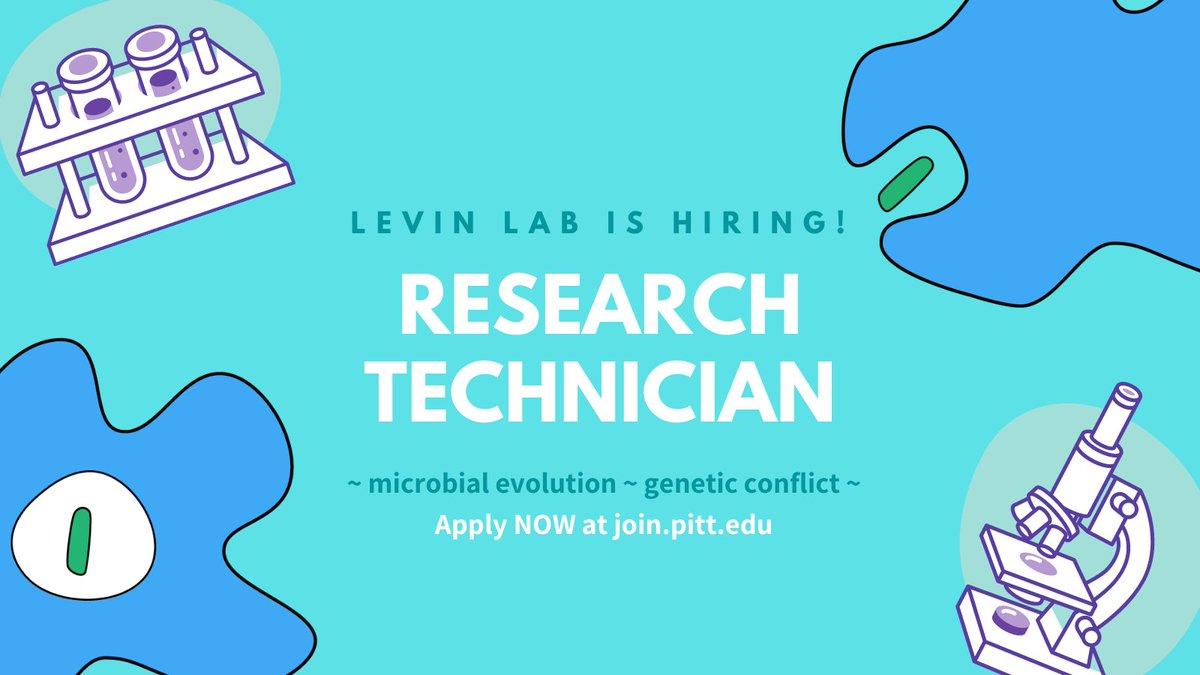 My lab at Pitt is hiring a full time research technician, starting summer 2022! Perfect for those with some prior research experience and interests in microbiology and/or evolution. 
Please RT and help connect us with interested candidates!
cfopitt.taleo.net/careersection/…