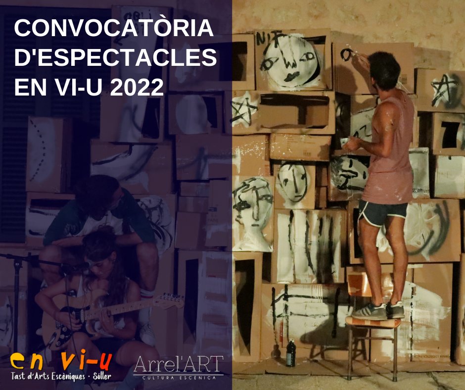 arrelartsoller's tweet photo. ⚠️🎭 CONVOCATÒRIA per formar part deel VII Tast d'Arts Escèniques En Vi-u.
📝Podeu enviar els vostres projectes fins dia 10 d'abril.
📌Bases: https://t.co/Dkn0mAzovN   
#artsescèniques #enviusoller #enviu #teatre #cultura https://t.co/u2BeivhO5c