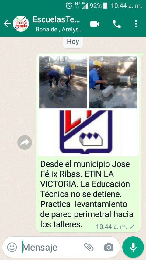 Seguimos trabajando. La Educación Técnica no se detiene. Buscamos los mecanismo para poder realizar las prácticas que es sumamente necesario. Gracias a todos los que hacen posible para desarrollarlas.
