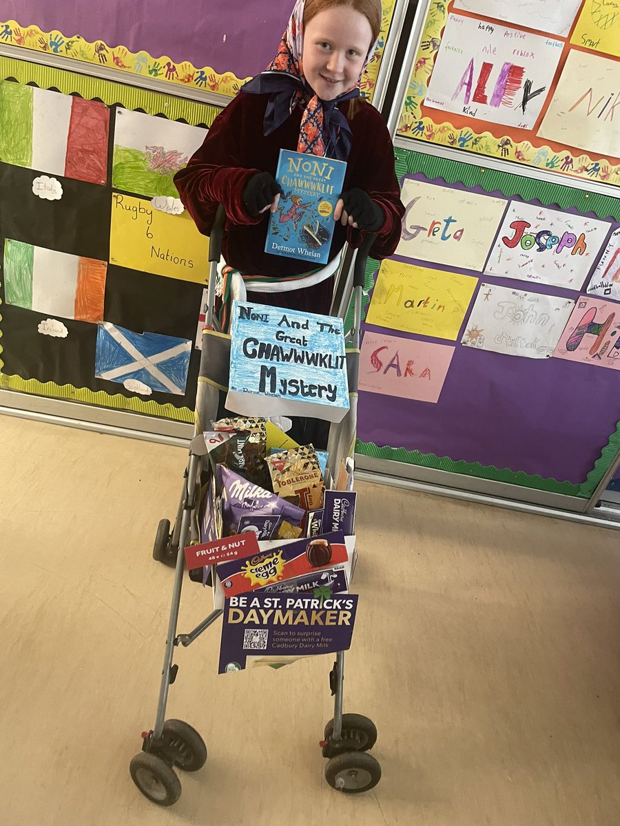 xShannon_Boylex's tweet photo. World book day Roisin Browne 3rd class in Edgeworthstown with an amazing costume from Noni and the chawwwklit mystery @DermotTodayFM @TodayFM https://t.co/bsK9QUFJWY