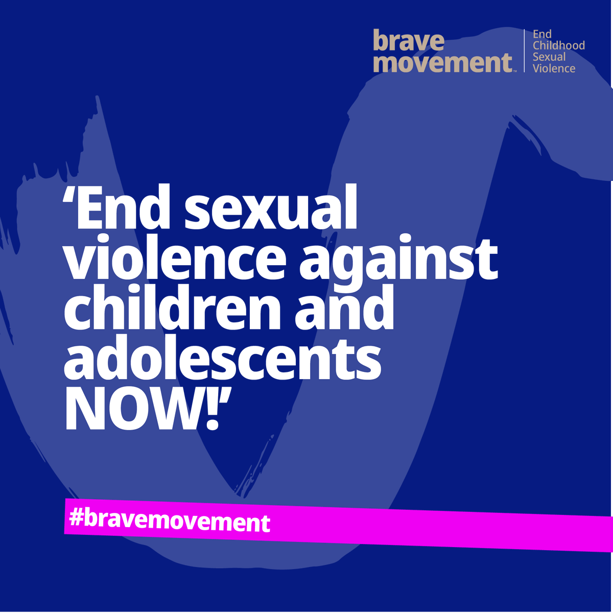The #BraveMovement launches today! We’re proud to be joining their fight for children who can’t fight for themselves. We’ll keep demanding change until we #EndChildSexualAbuse everywhere. Follow @bebraveglobal to join the movement!