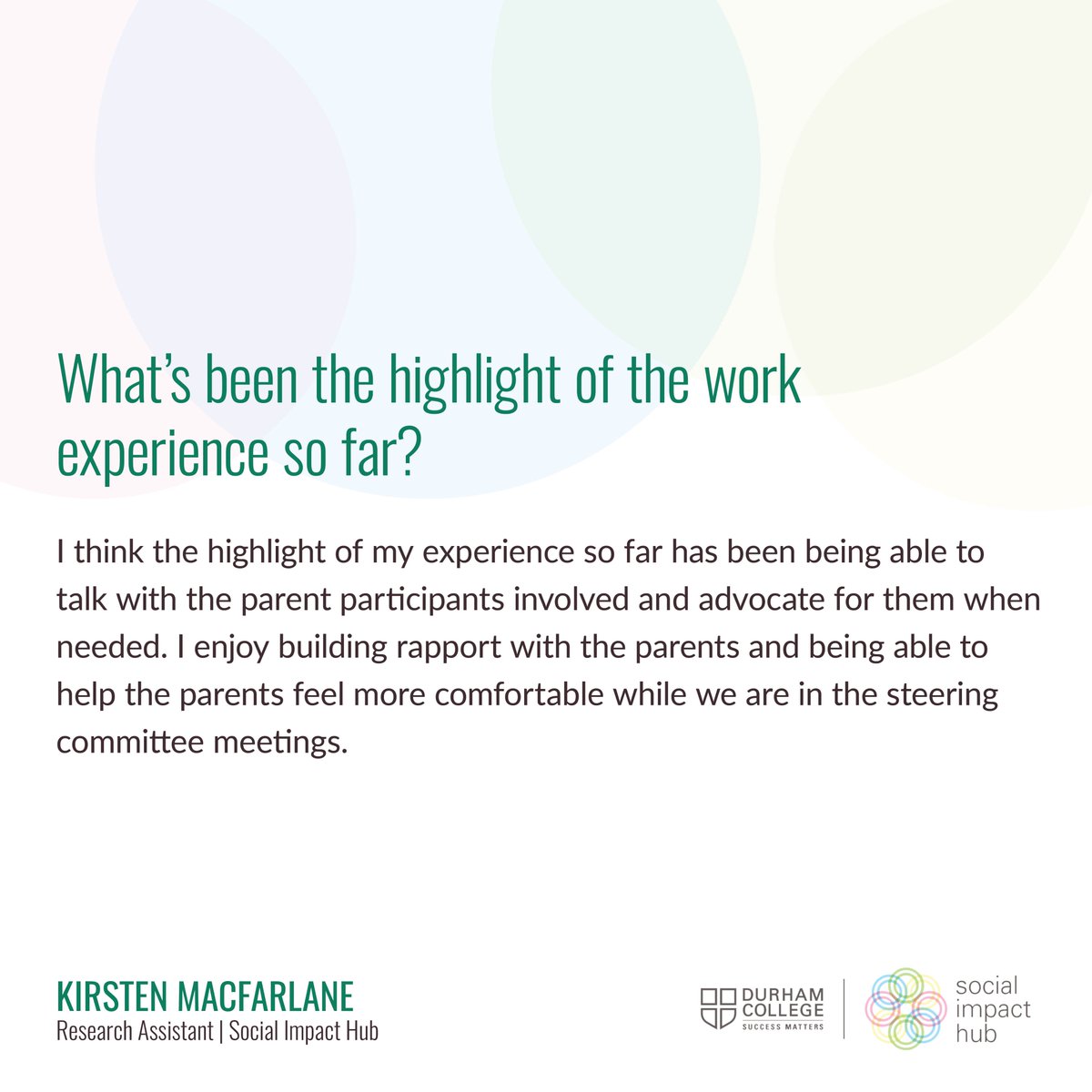 dc_socialimpact's tweet photo. Meet @kirstenavaa who's currently working on “Raising Resilient Families: Empowering Parents with Cognitive Challenges.” The project, led by @AmandaCappon and Kay Corbier @kcorbier23, is funded by @sshrc_crsh through its College and Community Social Innovation Fund. #DCSOAR https://t.co/hNVYyIuii4