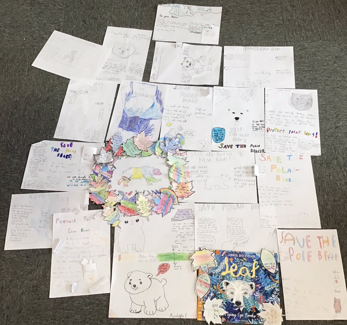 It’s #WorldBookDay and we have been reading Leaf📖 by Sandra Dieckmann. We produced posters on how we can protect polar bears and we wrote questions to ask Leaf about his journey.#kestrelslovetoread @kestrelmead <a href="/MissBickleyKMPA/">Mrs Brown KMPA</a> 🍁📖✨😍