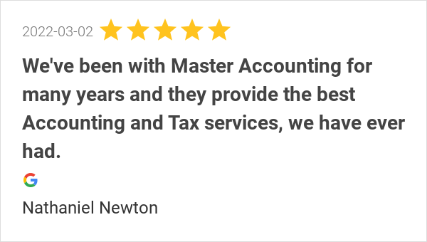 MasterAccountng's tweet photo. New 5.0-star Review: "We've been with Master Accounting for many years and they provide the best Accounting and... https://t.co/YrAg3lm826