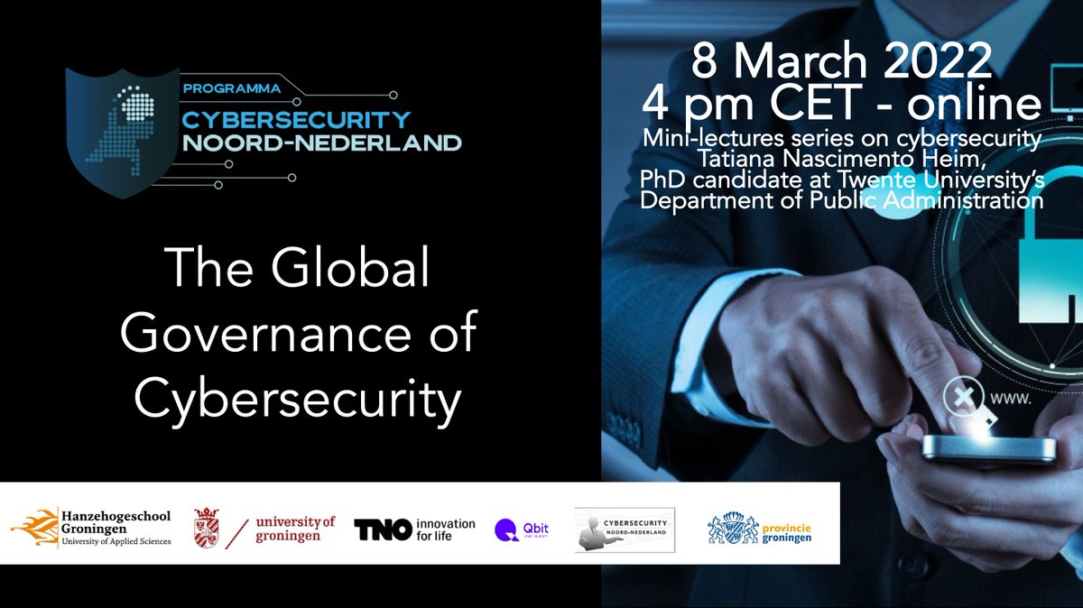 RugStep's tweet photo. Time to Go from Local to Global in Cybersecurity! Join us on Tuesday, 8th March for another cybertalk where Tatiana will shed light on how cybersecurity is governed in a multi-actor and multi-level setting. Please register here: https://t.co/F5XjRaHIYI 
@CybersecurityNN https://t.co/bNljtDueqk