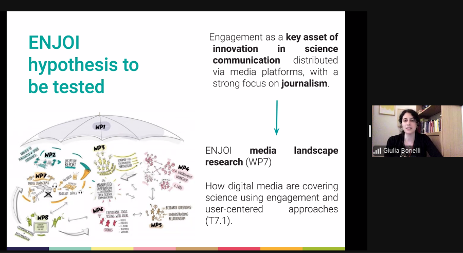 ENJOIproject's tweet photo. "Engagement could be a key factor in #ScienceJournalim #SciJourn", said @giulia_bonelli from @formicablu at the #ENJOIproject consortium meeting! https://t.co/UyZ1dnDnqE