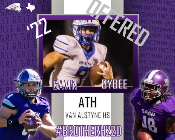 Blessed to say I have received an offer from @sagu_football !!! Thank you @coach_BRowe for giving me this opportunity! <a href="/bubba_sedlacek/">Bubba Sedlacek</a> 💜