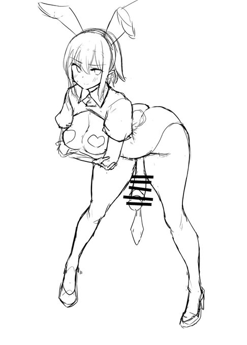 【R-18 ふたなり】バニーの日の落書きすら間に合ってないエレクシャールさん貼る 