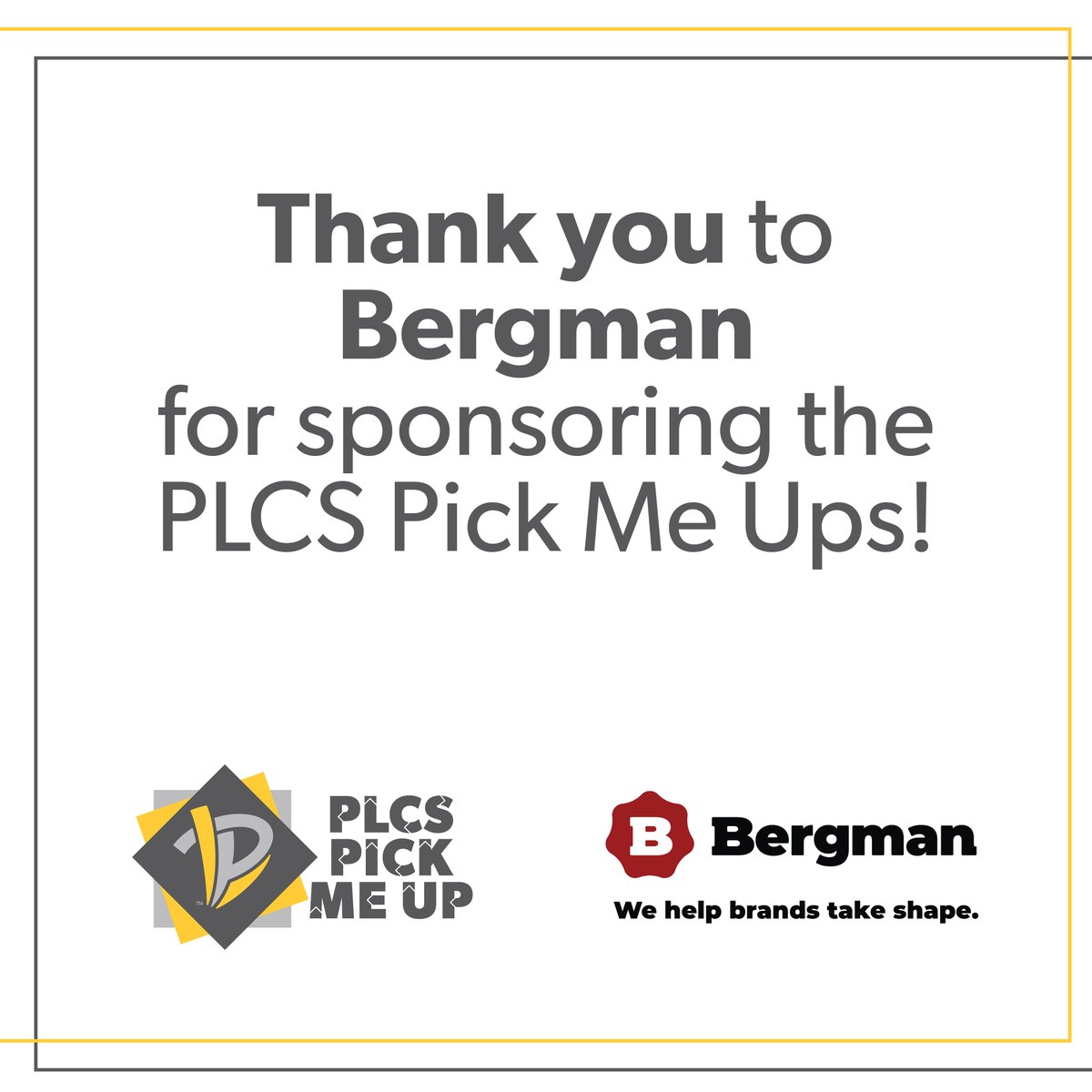 Thank you to Bergman Brand in Omaha for showing your appreciation for school staff by sponsoring the PLCS Pick Me Ups!