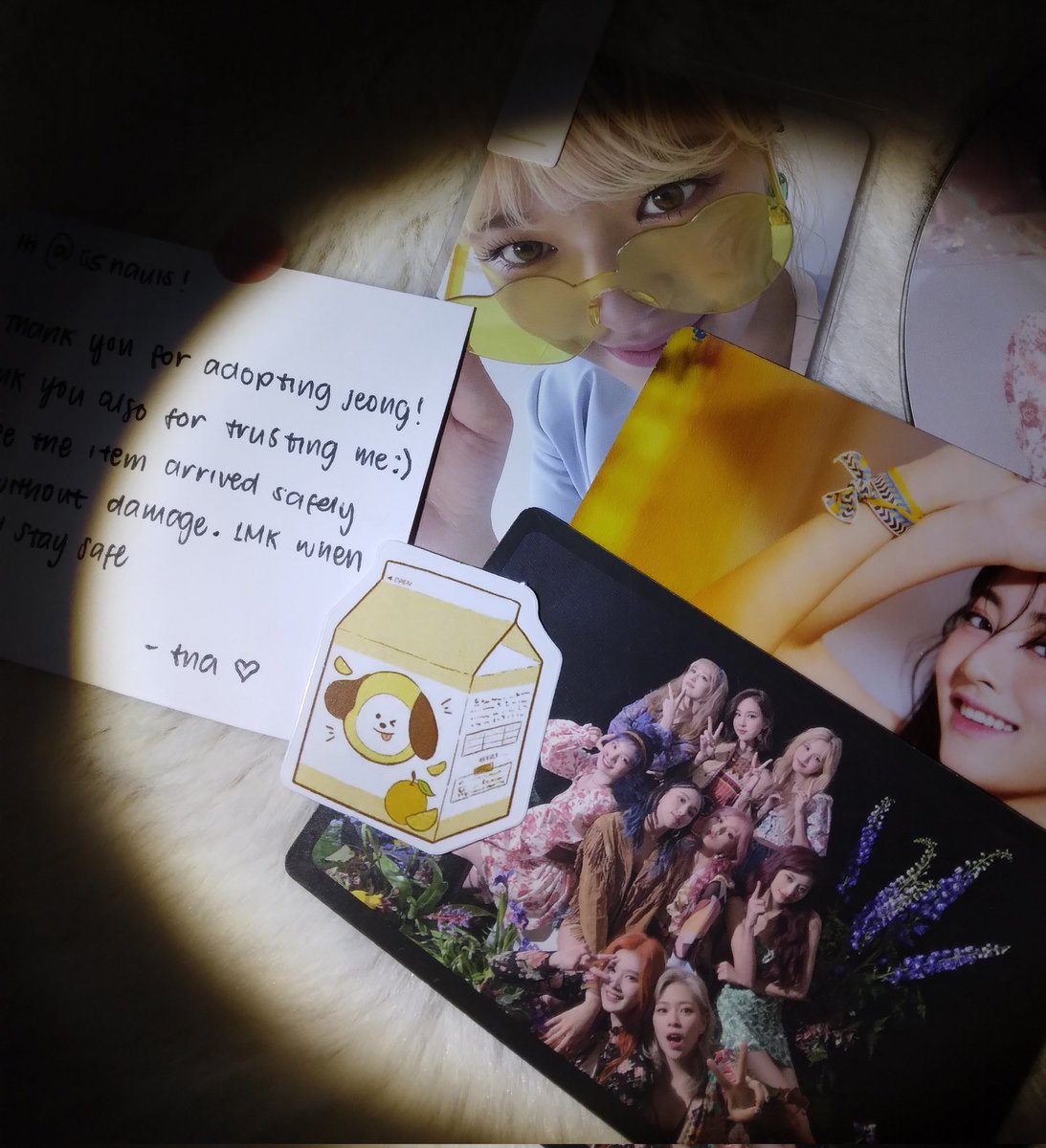 lvrmgyu_'s tweet photo. —「#05mails 」✴︎ 

Hello @aboutjihyo  !, / hi tha !! Jeong specs came home naa AAA 
 Also [ thank u for cute free bies ^^ ] more budol to come !! Stay safe tha ! 

#?! https://t.co/NV1volevNi