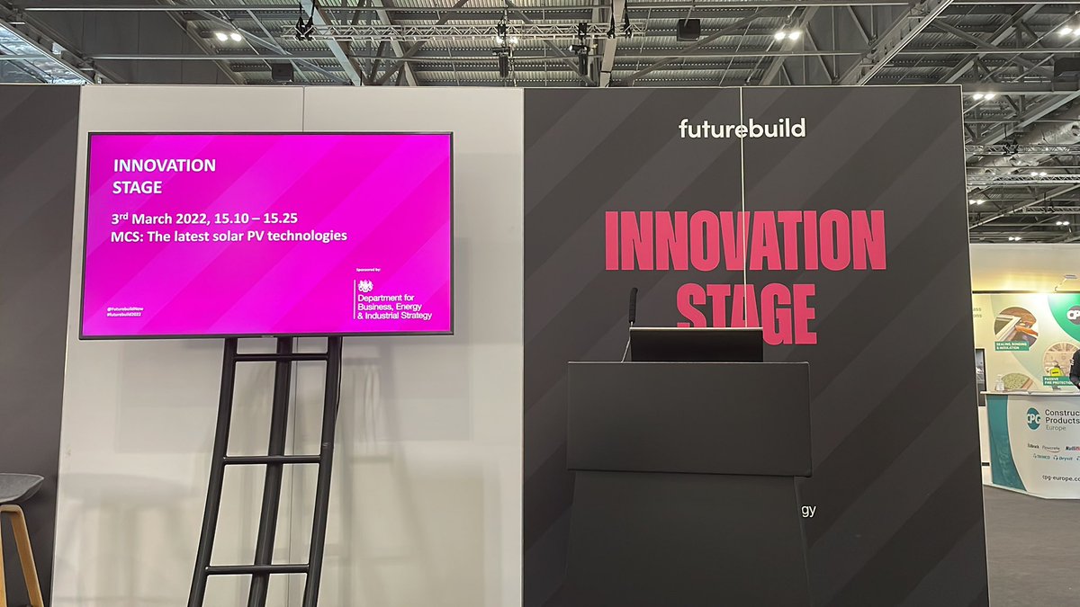 Up next on the @FuturebuildNow @beisgovuk Innovation Stage: catch @K_T_Tan CTO of @ViridianSolar discussing the latest solar PV technologies.