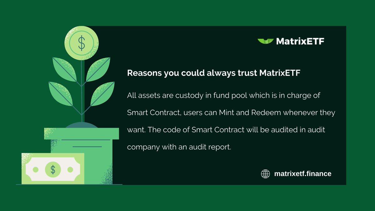 ignilitt1's tweet photo. #MatrixEFT imagines a financial universe where wealth accumulation is a passive and automated process.
Also this is still an investment platform with certain risks, therefore proceed with caution before investing. https://t.co/MjmUYG67sm