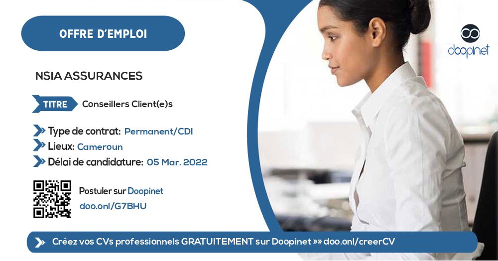 esSenSuelmag's tweet photo. Les jeudis, nous parlons emploi, recrutement, cv !
Vous êtes au Cameroun ? Retrouvez cette offre d’emploi de « Conseillers Clients (es) sur Doopinet https://t.co/NrvFIEw62t