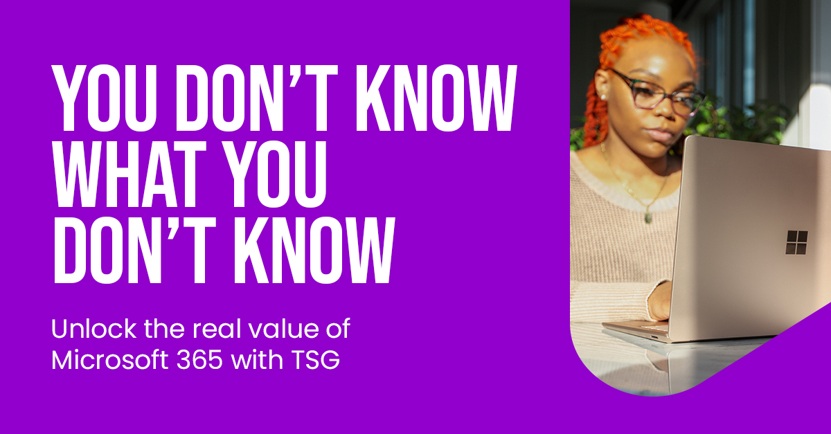 Did you know we offer training to help businesses get more out of Microsoft 365?

TSG Training is here to support and equip your people with the necessary skills, knowledge and confidence to use Microsoft 365!

Start learning with TSG today 👉 tsg.com/tsg-training/