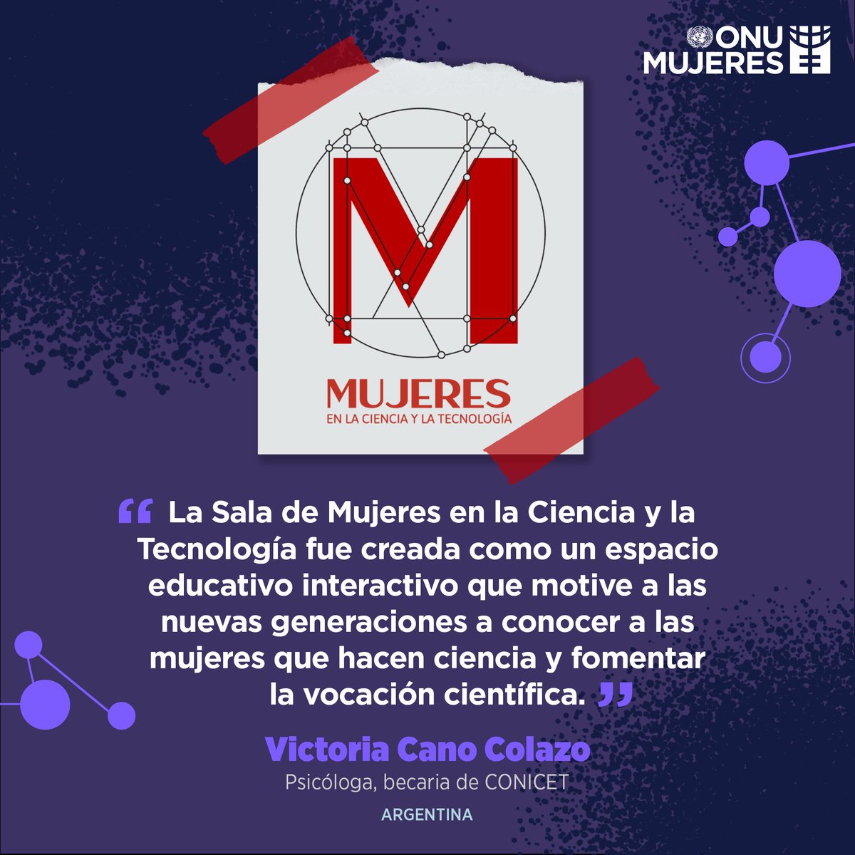 ONU Mujeres Argentina (@onumujeresarg) on Twitter photo 🙋♀️ Victoria Cano Colazo es una de las impulsoras de la Sala de Mujeres en la Ciencia y la Tecnología, un proyecto que busca romper con los sesgos de género en la ciencia 👩🔬.
🔗lac.unwomen.org/es/stories/not…
<a href="/CONICETDialoga/">CONICET Dialoga</a> @ciencia_ar <a href="/RAGCyT/">Género y Ciencia</a>
#MujeresEnCiencia <a href="/ONUMujeres/">ONU Mujeres</a> 🙋♀️ Victoria Cano Colazo es una de las impulsoras de la Sala de Mujeres en la Ciencia y la Tecnología, un proyecto que busca romper con los sesgos de género en la ciencia 👩🔬.
🔗lac.unwomen.org/es/stories/not…
<a href="/CONICETDialoga/">CONICET Dialoga</a> @ciencia_ar <a href="/RAGCyT/">Género y Ciencia</a>
#MujeresEnCiencia <a href="/ONUMujeres/">ONU Mujeres</a>
