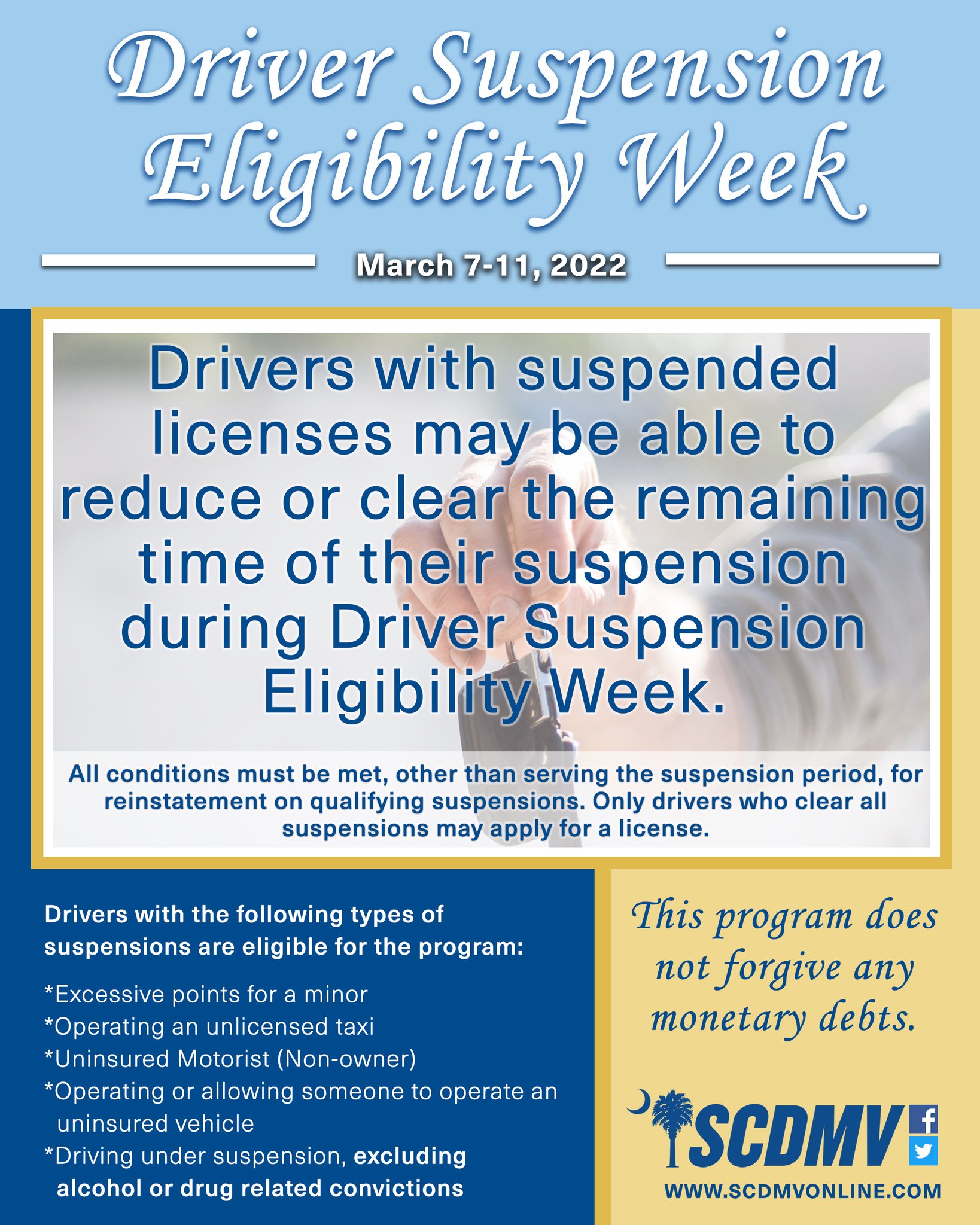 SCDMV on Twitter "The SCDMV will hold the 2022 Driver Suspension