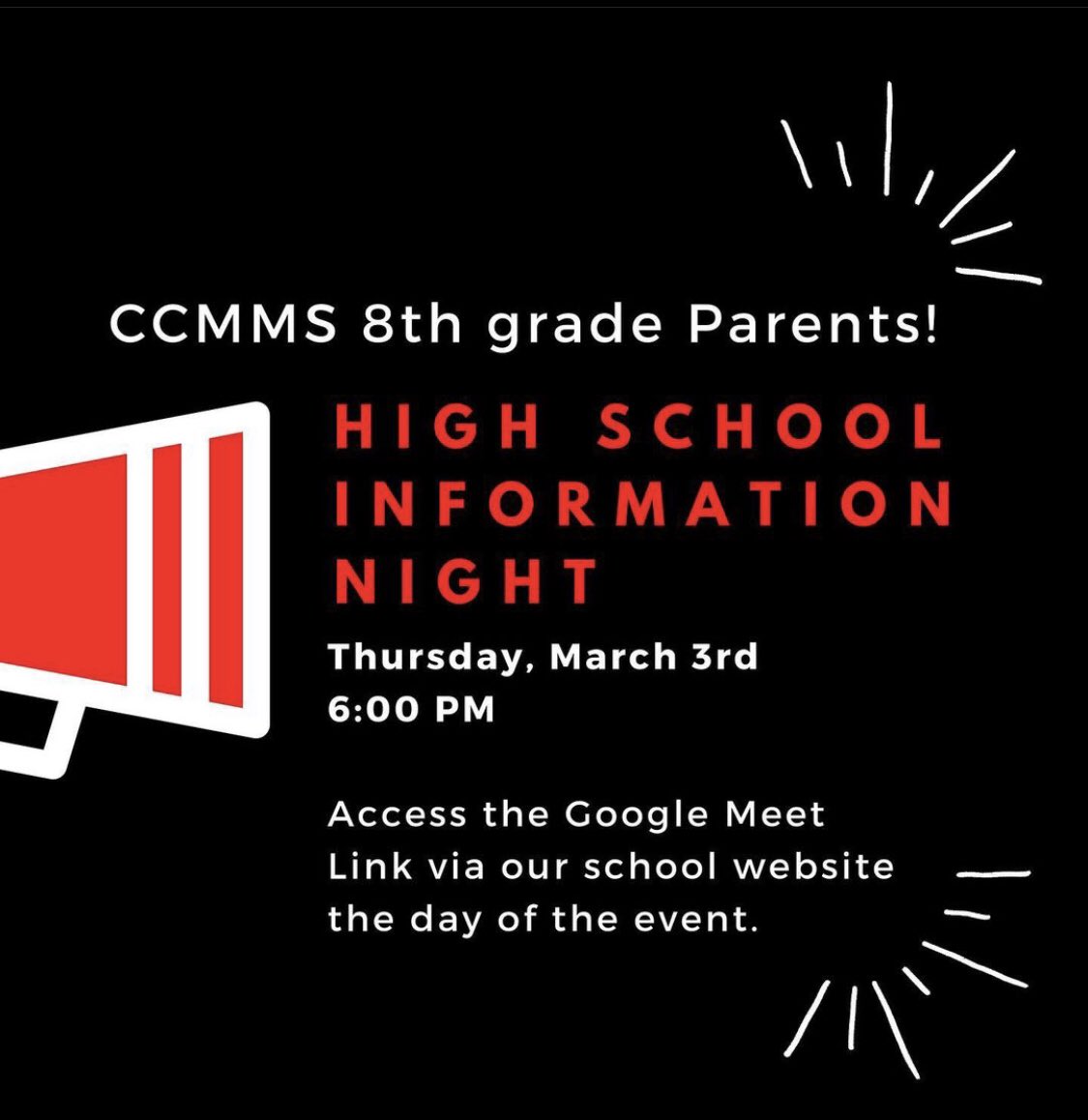 High School information night- TONIGHT!