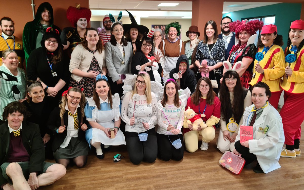 Our staff getting in to the spirit of World Book Day at PCSA today. #lovewhoyouworkwith 📚🌍😃💜💚