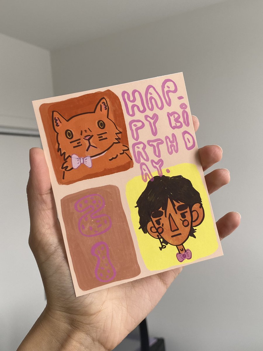 Hunnyhighart's tweet photo. painted my brother a birthday card 🥲💖 #Procreate https://t.co/g2dJDShZTG