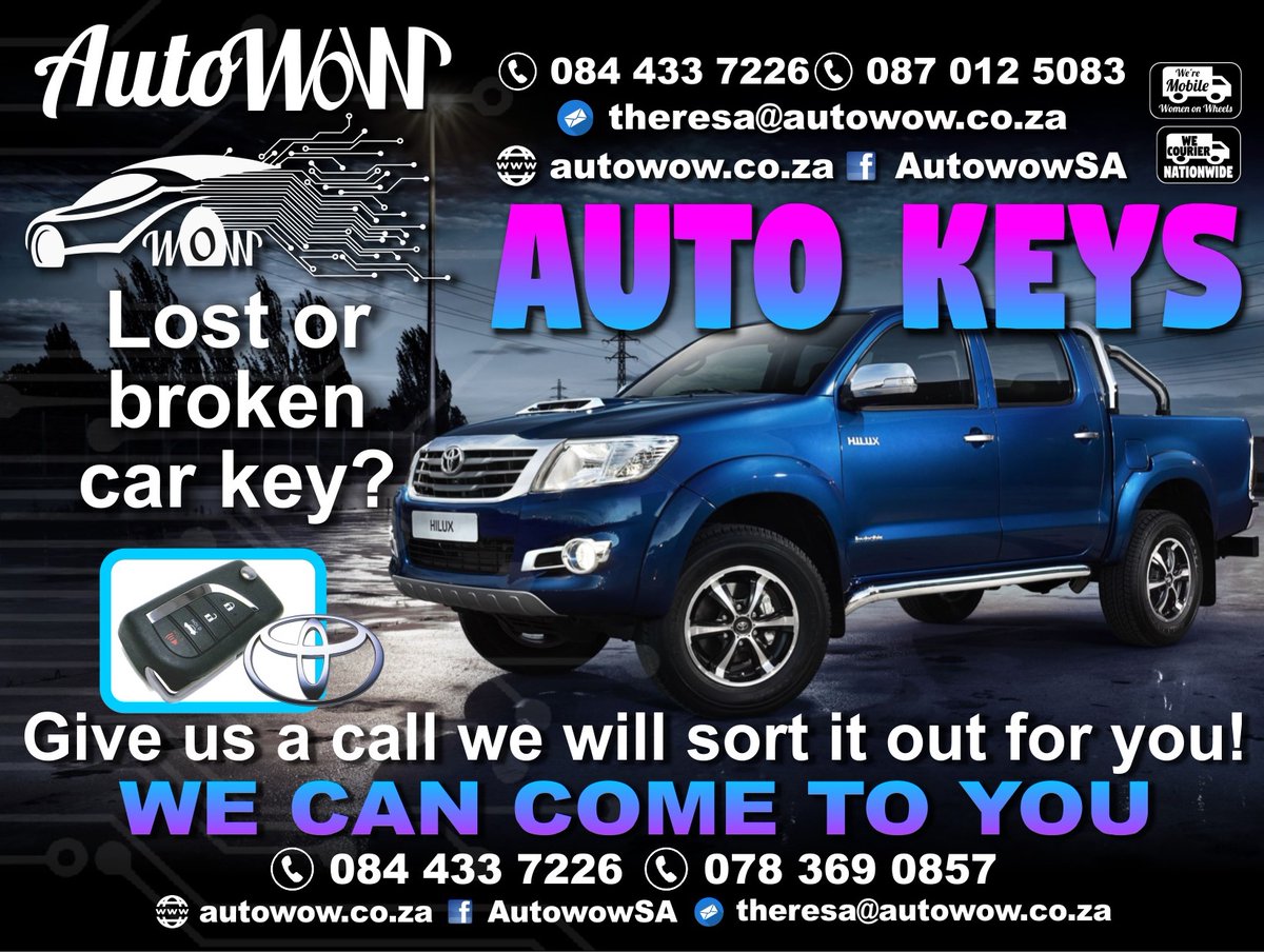 GorePrinting's tweet image. AutoWow Gauteng - Lost or broken car key? Give us a call we will sort it out for you. 
Visit autowow.co.za for more information.
Contact us on 0844337226 /  0783690857
or Click our Facebook page 
facebook.com/AutowowSA/

#autoWow #Keyreplacements #mileagecorrection