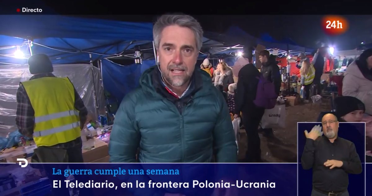 Telediario histórico esta noche en TVE con @cfranganillo y parte del equipo de informativos desplazado a la frontera de Polonia con Ucrania. Periodismo. #TDenLaFrontera