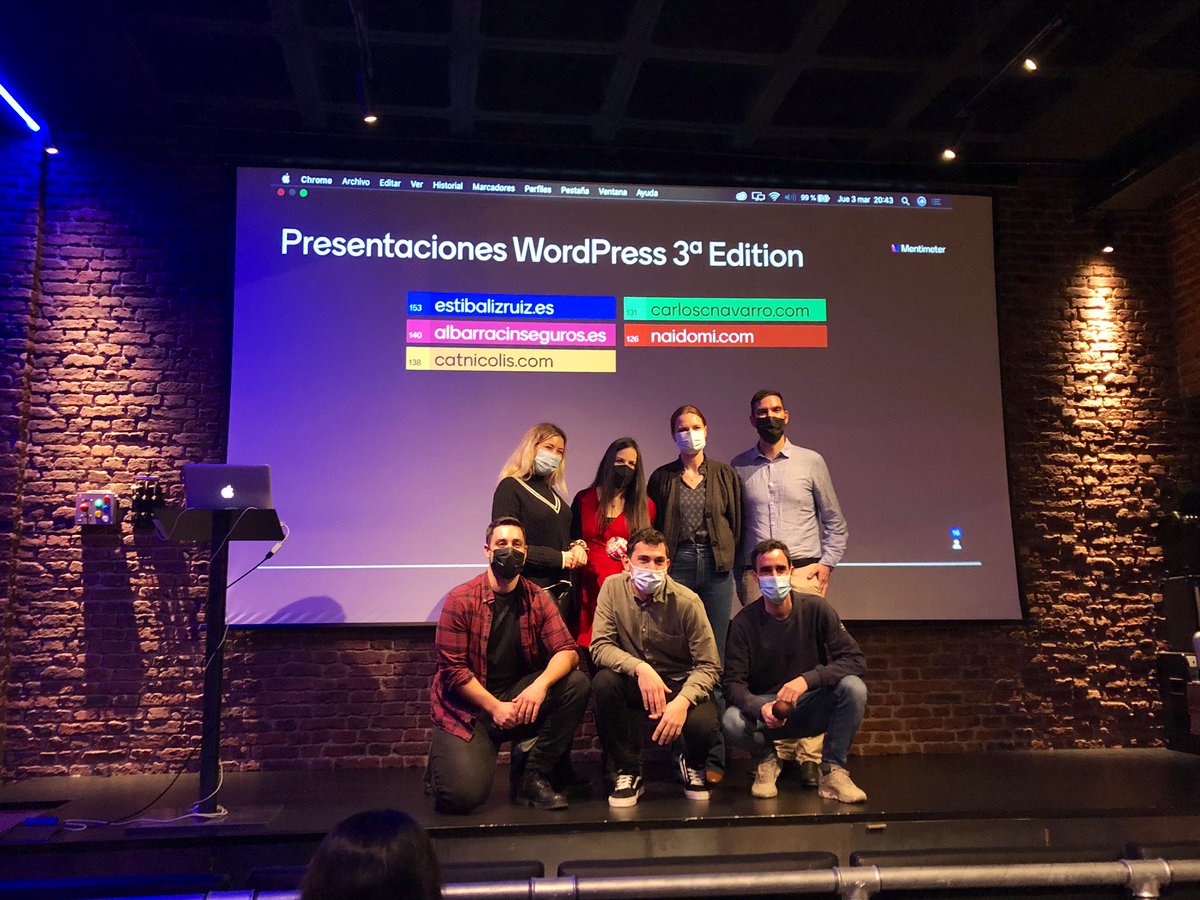 EsterMktg's tweet photo. Mi enhorabuena a @smilahome @_NavarroCarlos @Estibalizdesign @naidomi @JavierGuzmarkt por vuestras páginas. Ha estado muy bien la presentación es del #CursodeWordPress @aulaCM 🚀 https://t.co/mVHR6me30a