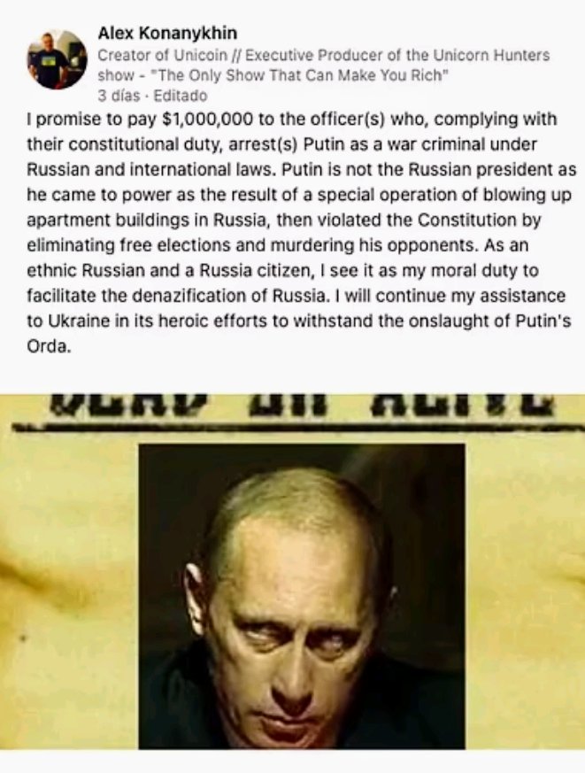 Dominik40140859's tweet photo. @Platforma_org @donaldtusk Rosyjski oligarcha oferuje 1 MILIARD DOLARÓW ZA PUTINA. Potwierdzone https://t.co/UhsgX7lNOK