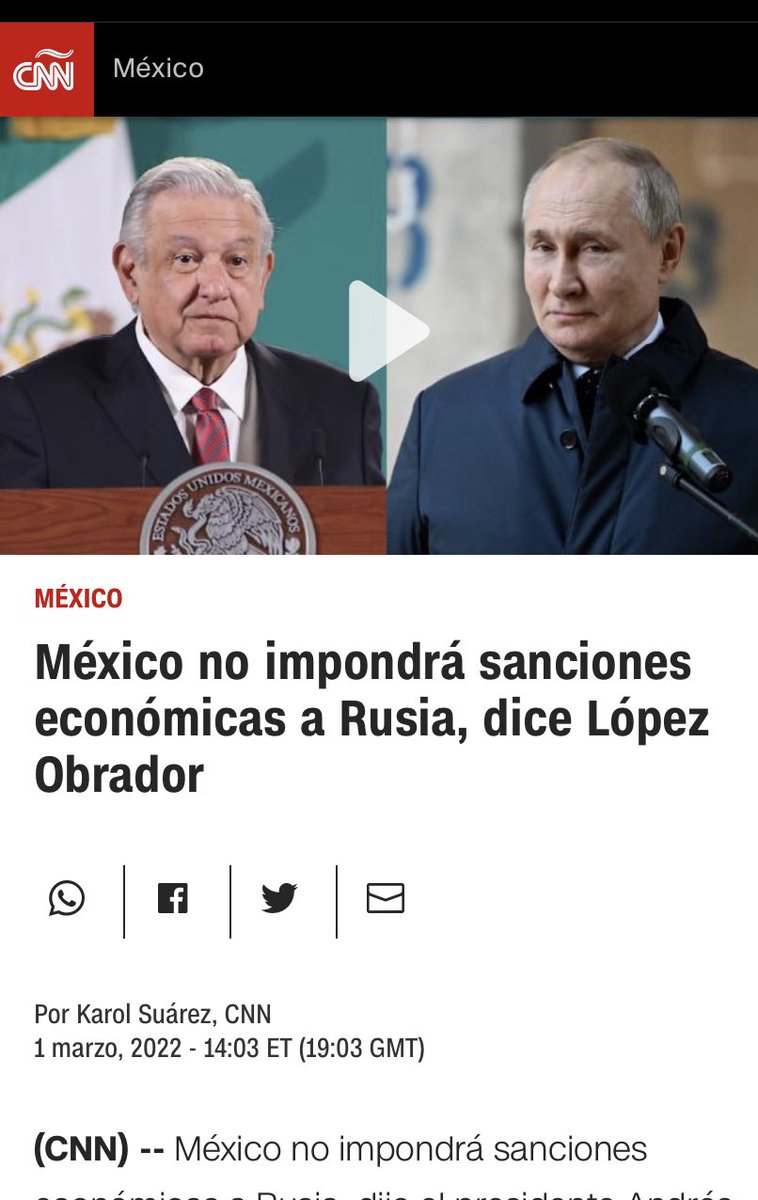 NataliaSaltalam's tweet photo. La declaración de AMLO sobre no imponer sanciones económicas a Rusia generó críticas. 

Algunos interpretan q es posición “tibia” ante invasión de Ucrania.

Yo creo que hay q ponerlo en contexto y ver datos. 👇 https://t.co/tyXYapsXkA
