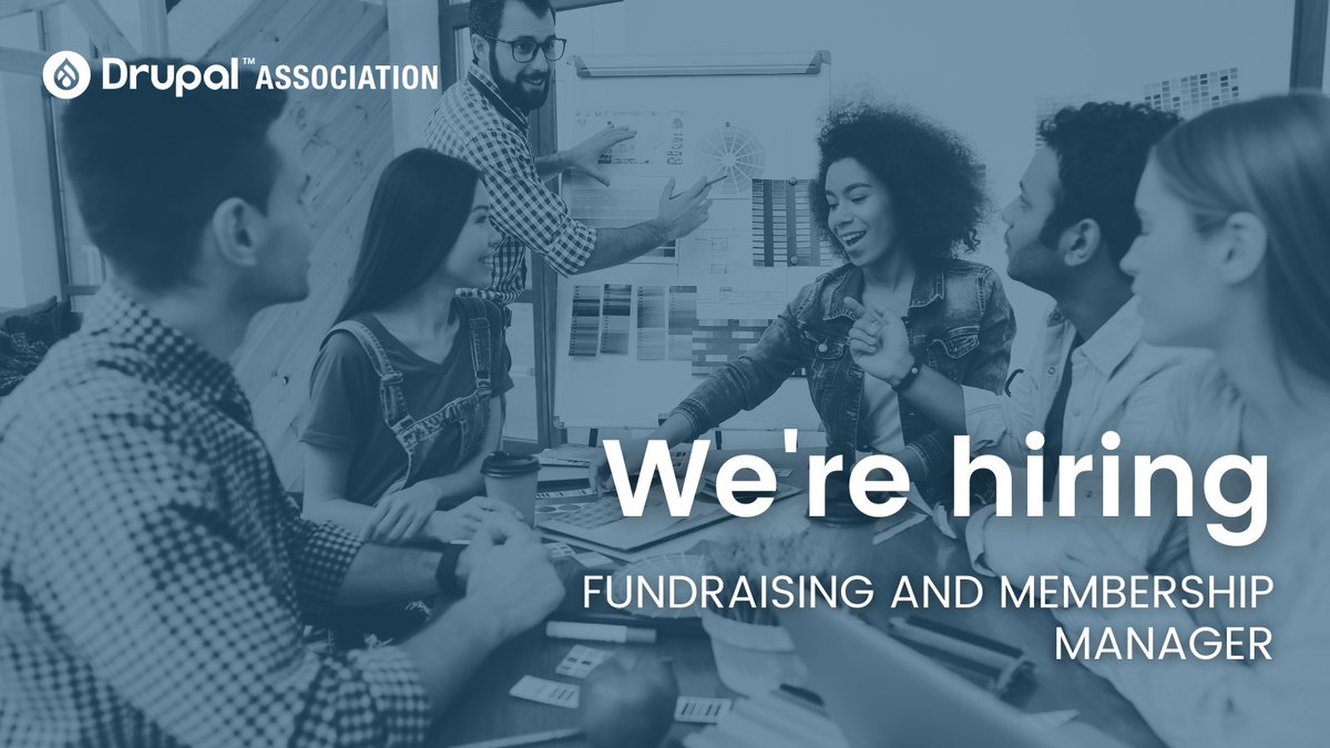 drupalassoc's tweet image. We&apos;re hiring a Fundraising and Membership Manager at the Drupal Association! 

Learn more and apply for this exciting opportunity: association.hire.trakstar.com/jobs/fk0se9o?s…
 
#Drupal #DrupalJobs