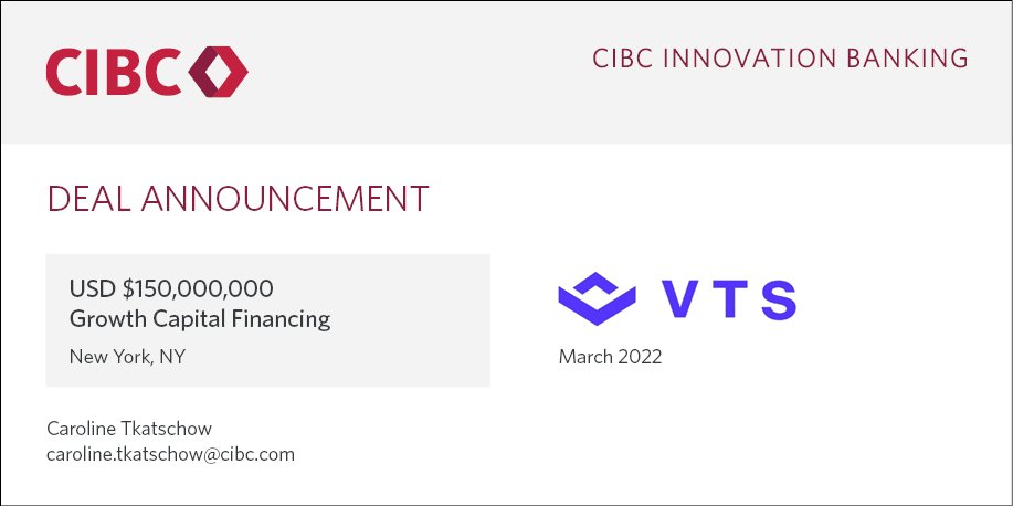 Excited to announce the lead arrangement of $150M growth capital financing for #NewYork-based <a href="/WeAreVTS/">VTS</a> – a leading provider of commercial real estate software. bwnews.pr/3CdWSbn