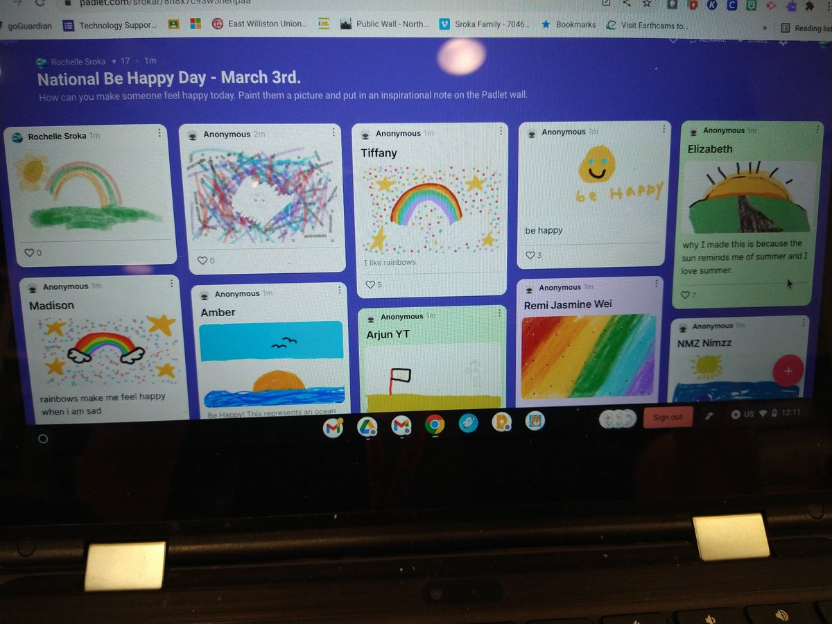 NSComputerTech's tweet image. @NSComputerTech today 3/3 is #NationalbeHappyDay . 2nd, 3rd & 4th grade ss used Google canvas to draw digital pictures to share with their classmates in @padlet. To get our SS inspired we danced to Happy by Pharrell Williams.
@EWSDTech
@NorthSideEW