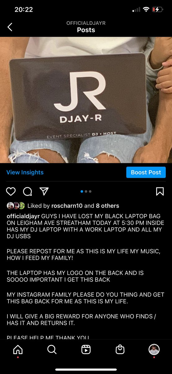 GUYS I HAVE LOST MY BLACK LAPTOP BAG ON LEIGHAM AVE STREATHAM TODAY AT 5:30 PM INSIDE HAS MY DJ LAPTOP WITH A WORK LAPTOP AND ALL MY DJ USBS 

PLEASE REPOST FOR ME AS THIS IS MY LIFE MY MUSIC, HOW I FEED MY FAMILY!

THE LAPTOP HAS MY LOGO ON THE BACK AND IS SOOOO IMPORTANT TO ME
