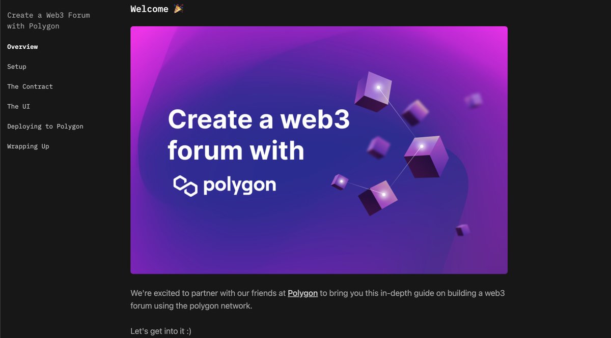 pointer_gg's tweet photo. 🎉 Our Polygon tutorial is live! 

Join along and learn from the great @austin_malerba how to build a web3 forum w/ @0xPolygon 

giving out a total of 20k MATIC  to the first 1000 finishers so you can continue to build and play on the Polygon ecosystem after you learn from us https://t.co/MxIhUuKIjf