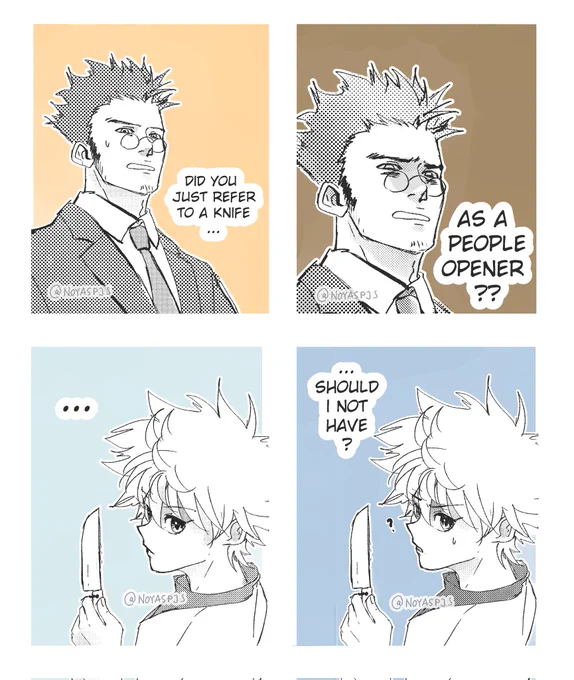 This is a canon leorio killua moment #hxh 