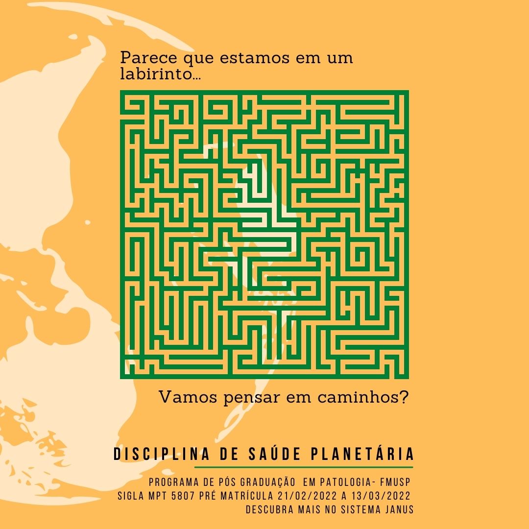 DFmusp's tweet photo. É com bastante alegria que, neste primeiro semestre de 2022, o PPG em Patologia da FMUSP está oferecendo a disciplina de Saúde Planetária (MPT 5807), com o objetivo de capacitar e dialogar com profissionais da saúde sobre o tema da saúde planetária. https://t.co/fgwOCJxbA1