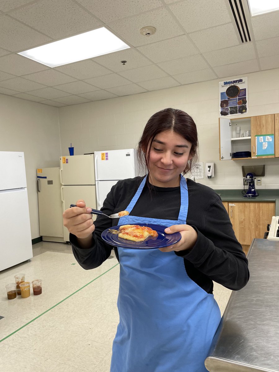 A huge thank you to Mrs. Cravatta for bringing a bit of Italy to our Multicultural Foods class today. The polenta with tomato sauce was delicious! #gkcogs