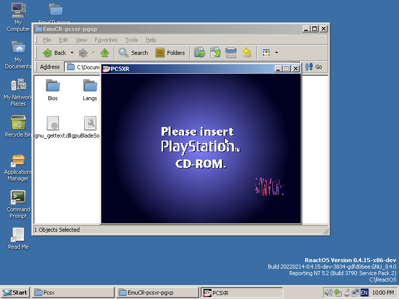 ReactOS_es's tweet photo. ¿Echas de menos jugar a la PS1? Usa @reactos 
PCSX-Reloaded, el emulador de PlayStation, es compatible con ReactOS. Funciona mejor a pantalla completa, pero el rendimiento del AC97 promete.
Tester: @julenuri
#gamers
#videojuegos #ProbandoSoftware #CodigoLibre #PS1 https://t.co/uuZbENdjUy