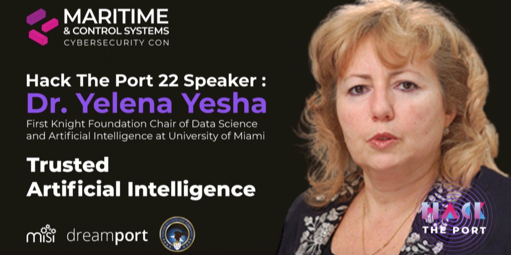 Technology Advancement Center (TAC) (@techadvcenter) on Twitter photo Introducing our #HackThePort2022 speakers!!
We are lucky to host <a href="/YelenaYesha/">Yelena Yesha</a> as one of our speakers for #HackThePort2022! Dr. Yesha is the Chair of Data Science and AI at the University of Miami. She will be speaking on "Trusted AI"
#Cyber #MISI #HTP2022 #AI Introducing our #HackThePort2022 speakers!!
We are lucky to host <a href="/YelenaYesha/">Yelena Yesha</a> as one of our speakers for #HackThePort2022! Dr. Yesha is the Chair of Data Science and AI at the University of Miami. She will be speaking on "Trusted AI"
#Cyber #MISI #HTP2022 #AI