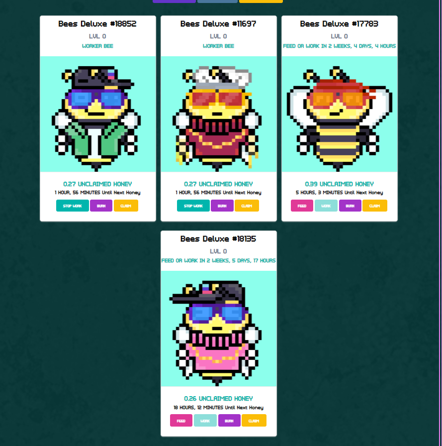 _cryptoTomNook's tweet photo. My @bears_deluxe bees. Had to add the pink chain gang last night. Now to make these last 2 worker bees! I NEED MORE!
#BearsFollowBears #BearsFollowBees
Now my bear has 4 bees, but he needs more.... Tom Nook bear is ALL ABOUT THAT $HONEYD https://t.co/CAOPOrpoLi
