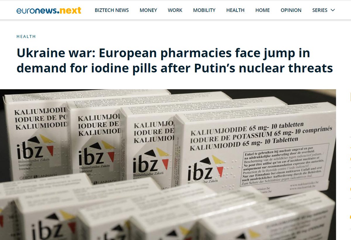 Σήμερα φιλοξενήθηκα στον @ANT1comcy συζητώντας με τον <a href="/kyriakounikitas/">Νικήτας Κυριάκου</a> για την αυξανόμενη τάση αγορά χαπιών ιωδίου σε κάποιες Ευρωπαϊκές χώρες, υπό τον φόβο ενδεχόμενης χρήσης πυρηνικών στην Ουκρανία.
Αναφέρω εδώ δύο-τρία πράγματα που είναι καλό να γνωρίζουμε για αυτά τα χάπια: