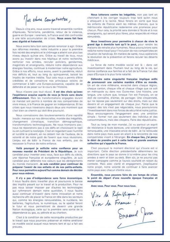 Pour 5 ans de plus #avecvous Président Macron