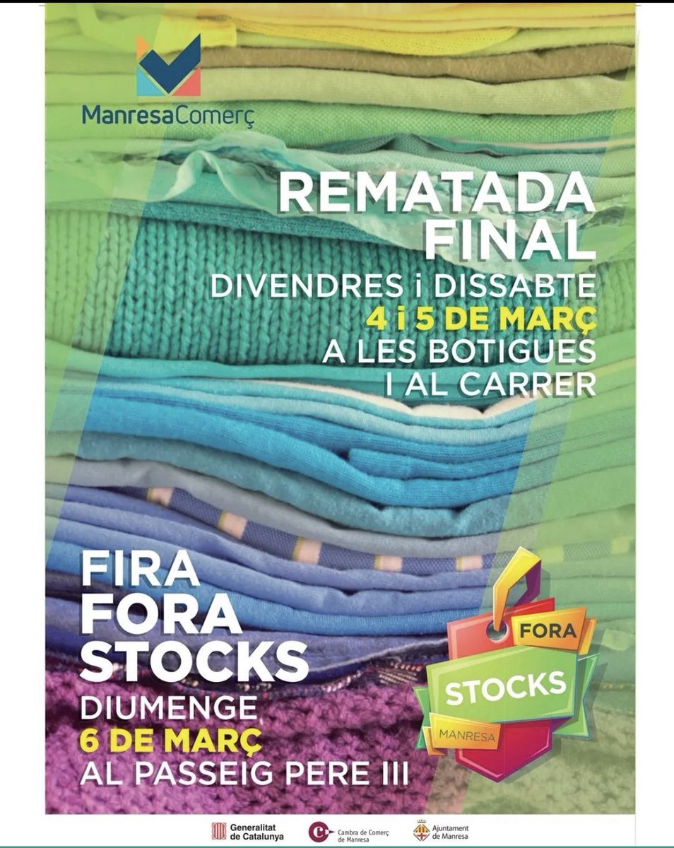 nuria_masgrau's tweet photo. I el diumenge!! 👇🏻👇🏻#comerçlocal #manresa #forastocks https://t.co/KlgJFAv7bo