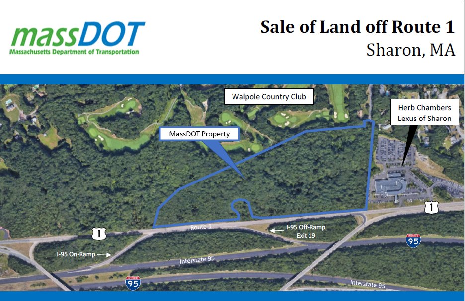 massrealtygroup's tweet photo. Coming Soon: @MassDOT will be selling approximately 30 acres of land adjacent to Route 1 in Sharon, MA.

For more information, please visit https://t.co/dP715gPsrd https://t.co/JKReCHw8JQ