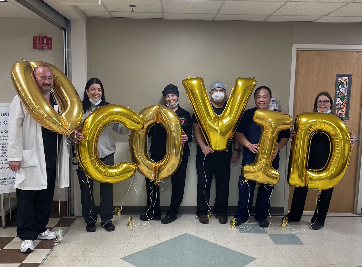 It’s been almost 2 years since we treated our first patient with COVID-19. We are proud to say that cases have decreased in the last weeks, and today, we have ZERO positive COVID cases! Alfred DeLuca, MD and the Emergency Department staff are pictured with celebratory balloons.