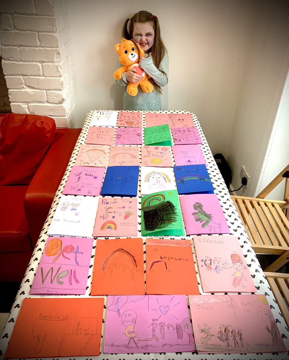 SarahPovall's tweet photo. Thank you to all the kind souls in Year 3 who made Ronnie a get well card, they have made her smile so much! She is so happy to be back! #KAfamily @AshKnotty https://t.co/mqCak5Zm8e