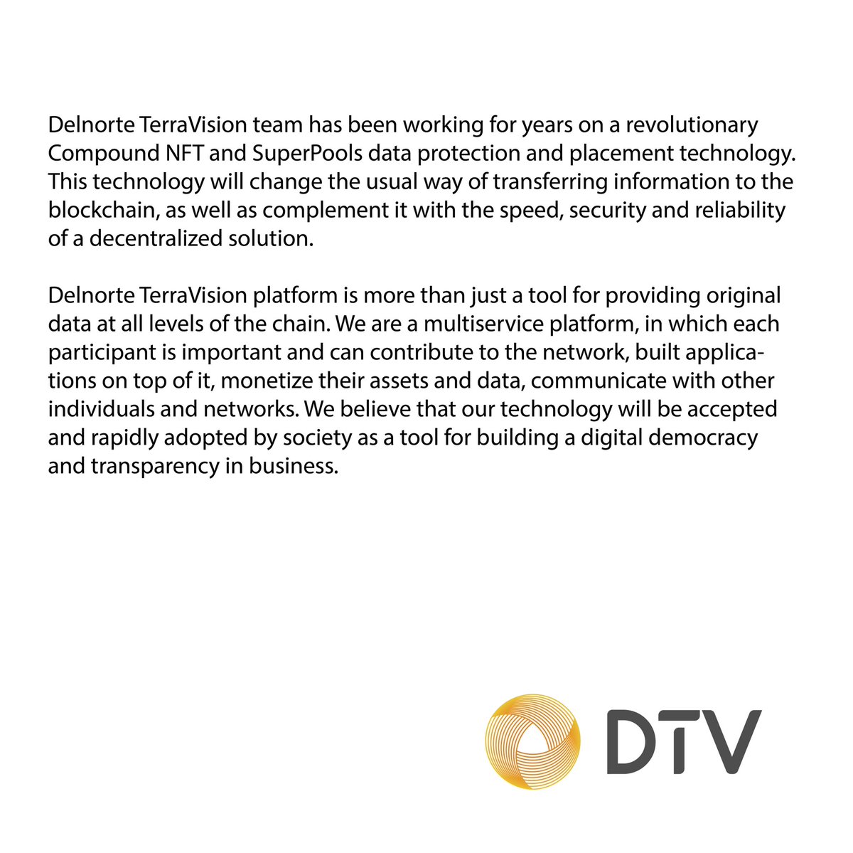 DTVtechteam's tweet photo. #DTVnews🚨Exciting things for this upcoming week! Stay tuned to our channels to see more about our platform launch event in El Salvador.
#dtvplatform #titlemanagement #blockchain #nft https://t.co/dVJriYUODo
