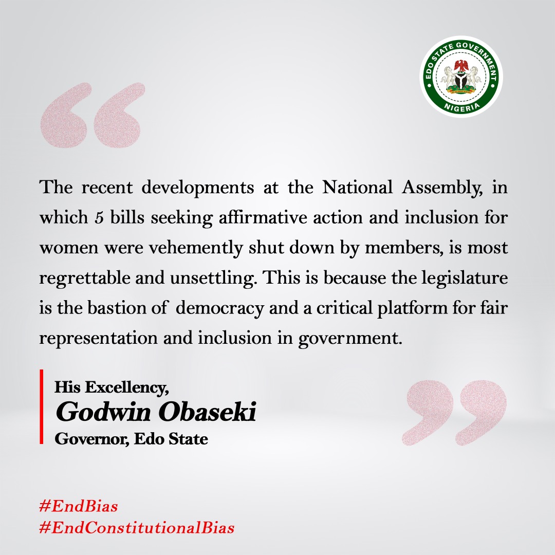 GovernorObaseki's tweet photo. #ObasekiQuotes
#EndBias 
#BreakTheBias
#BreakTheConstitutionBias https://t.co/NET9gQFa35