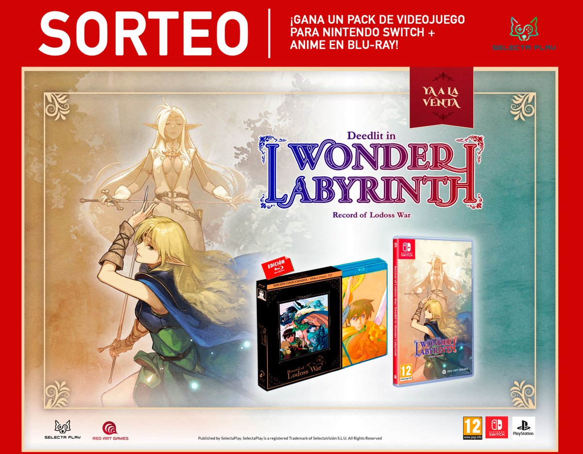 ¡SORTEO! 
Por el lanzamiento del juego de #Lodoss: Deedlith in Wonder Labyrinth, ¡Sorteamos el pack definitivo!

Juego para Nintendo Switch + Pack del #Anime Record of Lodoss War, por <a href="/SelectaVision/">SelectaVisión</a> 

Solo tienes que:

🛡️Seguirnos

🛡️RT

🛡️Menciona @ tu amigo más gamer 

¡Suerte!